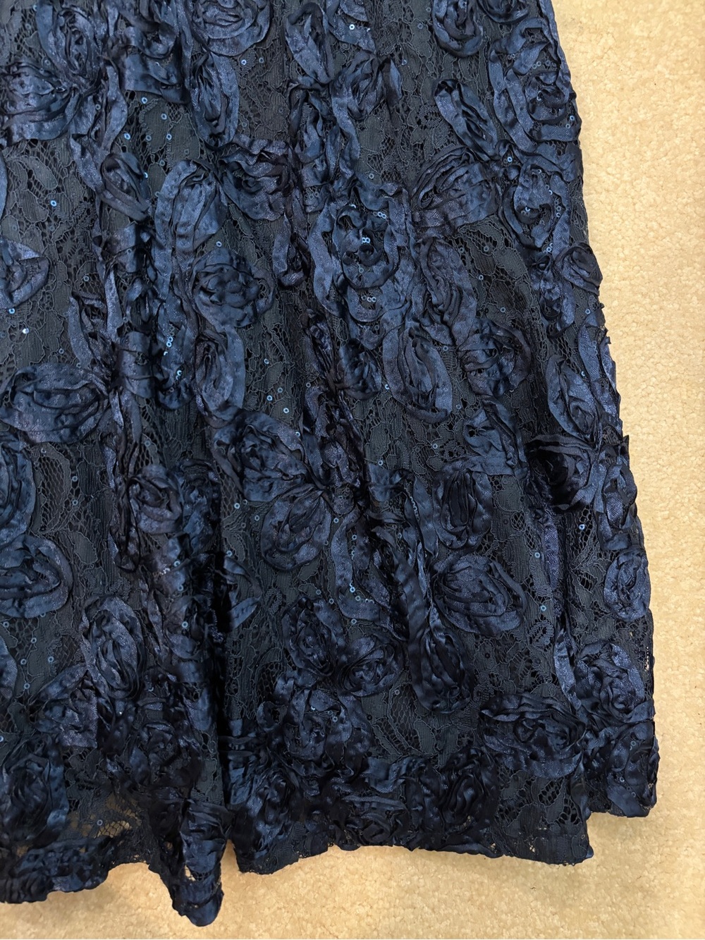 Alex Evenings Elegant Navy Wrap & Floral Midi Dress Size 18W - Picture 9 of 15